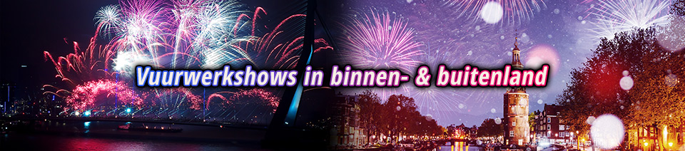 Overzicht van vuurwerkshows tijdens oud en nieuw/de jaarwisseling in Nederland en in het buitenland.